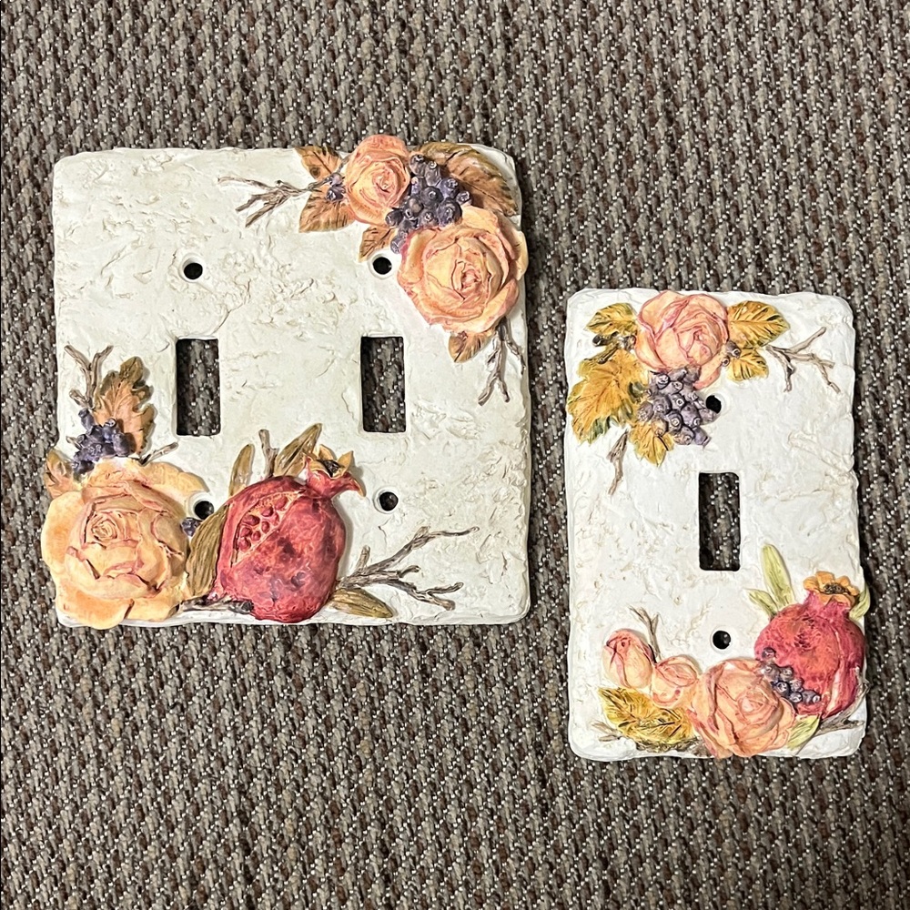 Double Single Wall Plate Pomegranate Roses Light Switch Covers Bountiful Bouquet